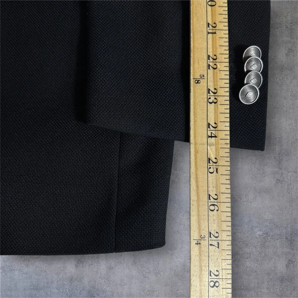 JOSEPH ABBOUD Mens Blazer Sport Coat 2-Button Suit Jacket 36R Black Italian Wool